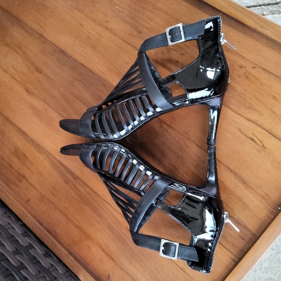 Calvin Klein black stap heels size 7 1/2 - Picture 8 of 12